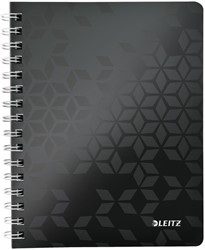 Notitieboek Leitz WOW A5 lijn spiraal PP zwart