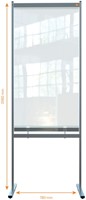Scheidingswand Nobo vrijstaand doorzichtig PVC 78x206cm-2