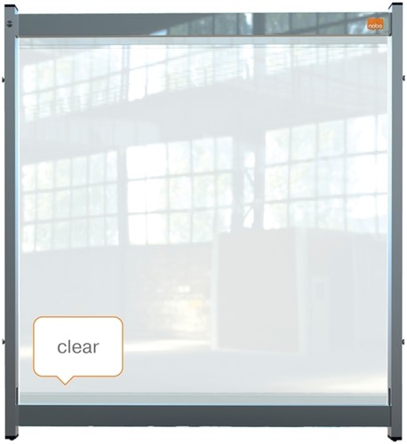 Bureauscherm Nobo modulair doorzichtig PVC 75x82cm-5