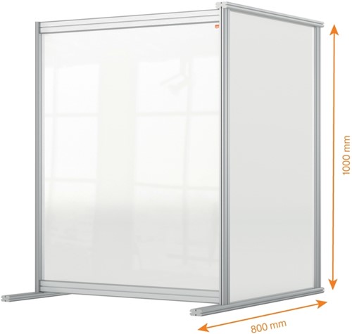Bureauscherm uitbreidingspaneel Nobo modulair transparant acryl 80x100cm-3