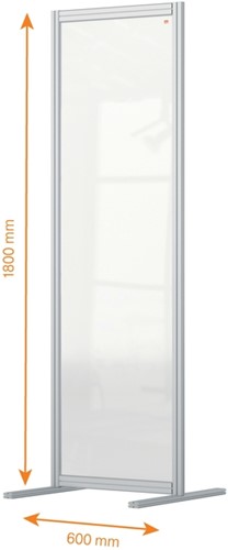 Scheidingswand Nobo Modulaire transparant acryl 120x180cm-3