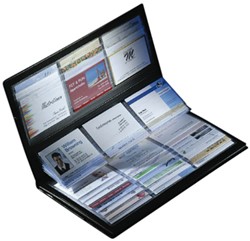 Visitekaartmap Sigel VZ175 voor 288 kaarten 90x58mm kunstleer zwart