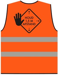 Veiligheidsvest afstand houden XL oranje
