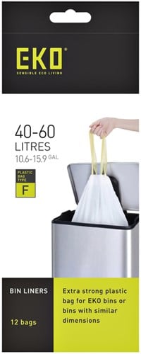 Afvalzak EKO MDPE type F met trekband 64x75cm 40-60L wit rol à 12 stuks-2