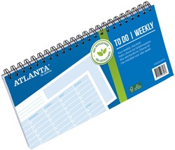 Things to do Djois Atlanta recycled papier Weekly 297x150mm 60vel 70gr landscape blauw