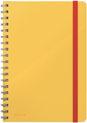 Notitieboek Leitz Cosy B5 160 blz spiraal lijn geel