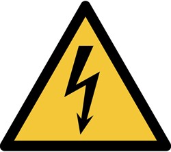Pictogram bordje Djois Waarschuwing: elektrische spanning 200x176mm geel