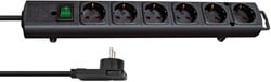 Stekkerdoos Brennenstuhl Comfort Plus 6 voudig inclusief platte stekker 2 meter zwart