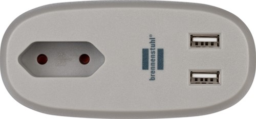 Laadstation Brennenstuhl Sofa 1 eurosocket 2 USB zwart/grijs-1