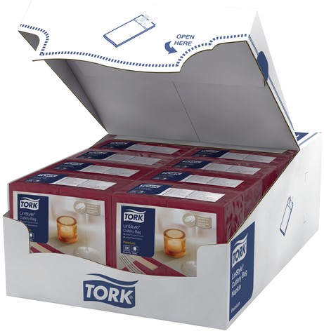 Pochette Tork Linstyle Premium 1-laags 390x390mm bordeauxrood 509603-1