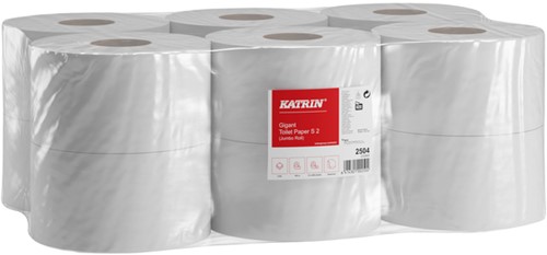 Toiletpapier Katrin Gigant S jumbo klein 2-laags 150m wit 2504-2