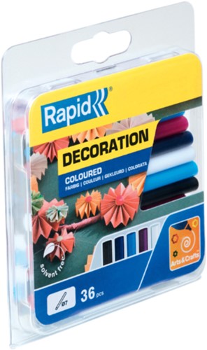 Lijmpatroon Rapid 7mm 5 kleuren assorti 36 stuks-2