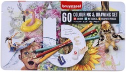 Tekenset Bruynzeel creatieve kunstenaars set à 60 stuks assorti