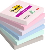 Memoblok Post-it 654 Super Sticky 76x76mm Soulful 6 stuks