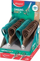 Kinderschaar Maped Smiling Planet 12cm  rechtshandig bruin/groen display à 20st