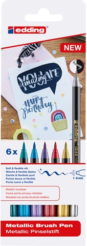 Brushpen edding 1340 metallic assorti set à stuks Gerson