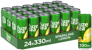 Frisdrank Fuze Tea Black Tea sparkling lemon blik 330ml Gerson