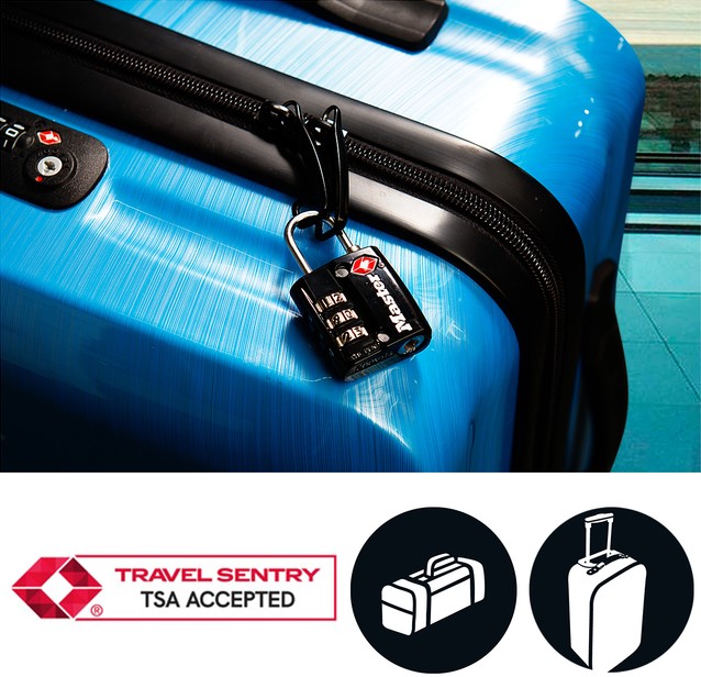 Hangslot Masterlock 3-cijfer Combinatie TSA Met Kabel Assorti In Willekeurige Kleur 30mm