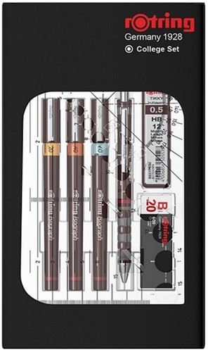 Tekenset rOtring Isograph 7-delig