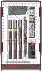 Tekenset rOtring Isograph college 0.25mm, 0.35mm en 0.5mm set à 3 stuks