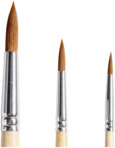 Penseel Qrea synthetisch haar set à 3 breedtes-5