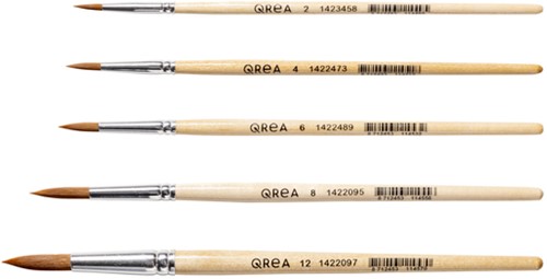 Penseel Qrea synthetisch haar set à 5 breedtes-4