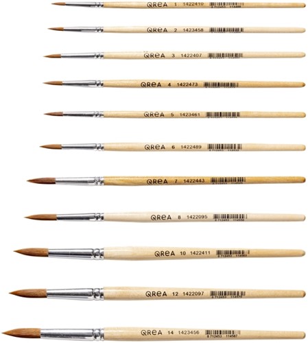 Penseel Qrea synthetisch haar set à 5 breedtes-6