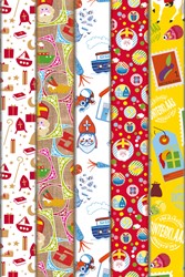 Inpakpapier Haza Sint 46.5x250cm doos à 100 stuks assorti