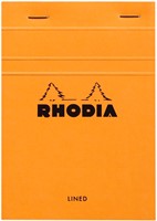 Schrijfblok Rhodia A6 lijn 80 vel 80gr oranje