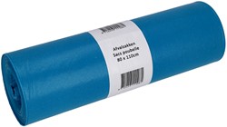 Afvalzak Cleaninq 80x110cm LDPE recycled T60 140L blauw rol à 20 stuks
