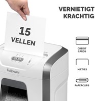 Papiervernietiger Fellowes Powershred 15C snippers 4x40mm wit-3