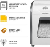 Papiervernietiger Fellowes Powershred 15C snippers 4x40mm wit-3