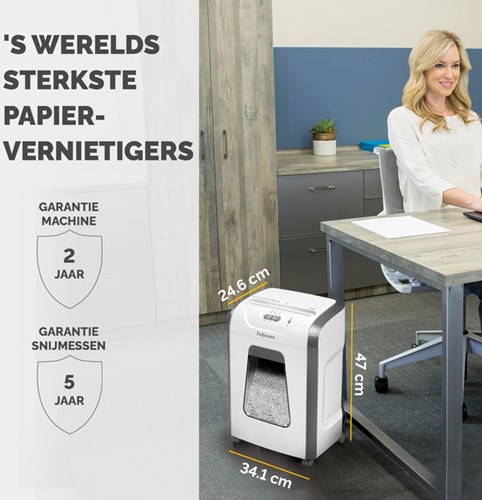 Papiervernietiger Fellowes Powershred 15C snippers 4x40mm wit-2