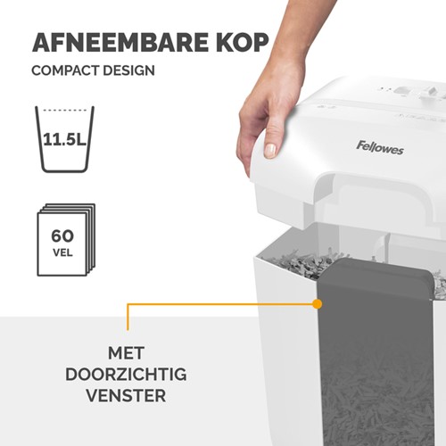 Papiervernietiger Fellowes Powershred LX25 snippers 4x37mm wit-3