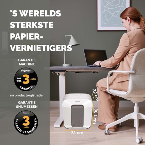 Papiervernietiger Fellowes Powershred LX25 snippers 4x37mm wit-4