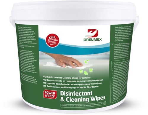 Desinfectiedoekjes Dreumex Disinfectant & Cleaning 350 stuks in dispenseremmer