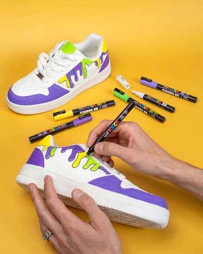 Verfstift Posca PC8K breed schuin assorti set à 8 stuks-2