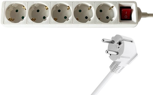 Stekkerdoos BRASQ  5 voudig 3 meter wit-2