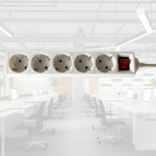 Stekkerdoos BRASQ  5 voudig 3 meter wit-4