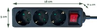 Stekkerdoos BRASQ  3 voudig 1.4 meter zwart-2