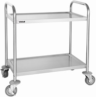Serveerwagen Vogue met 2 plateaus 82.5x71 cm RVS