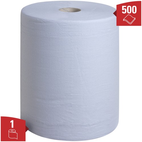 Poetsrol WypAll L20 2-laags 325mmx190m 500 vel blauw 7301-2