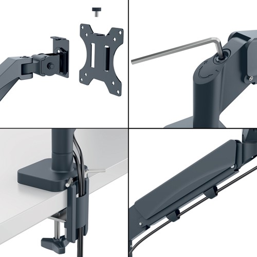 Monitorarm Leitz Ergo ruimtebesparend dubbele monitorarm-3