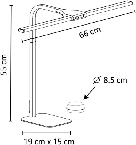 Bureaulamp Unilux Strata base led zwart-1