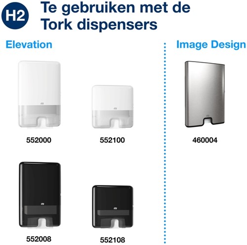 Handdoek Tork H2 Xpress compressed Advanced multifold 2-laags 212x320mm 12x200 vel wit 120454-3