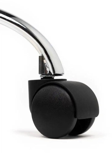 Tabouret kruk Office hoog met gasveer harde wielen zw-2