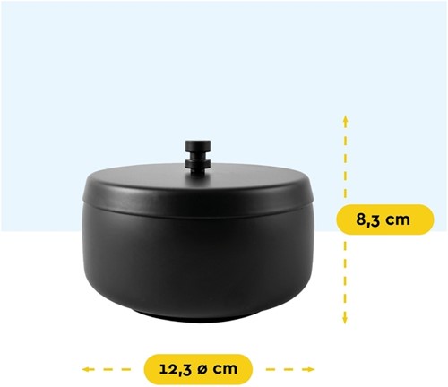 Asbak BRASQ tafelmodel 1 liter met deksel AT700 zwart-2