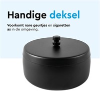 Asbak BRASQ tafelmodel 1 liter met deksel AT700 zwart-2