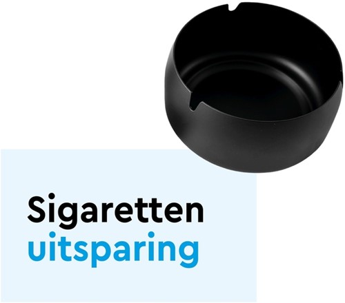 Asbak BRASQ tafelmodel 1 liter met deksel AT700 zwart-3