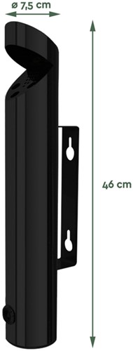 Asbak wand BRASQ AT200 RVS zwart-2